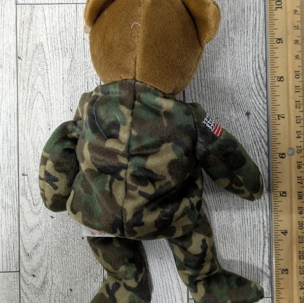 Ty Hero Camouflage Bear Plush with Brown and Green